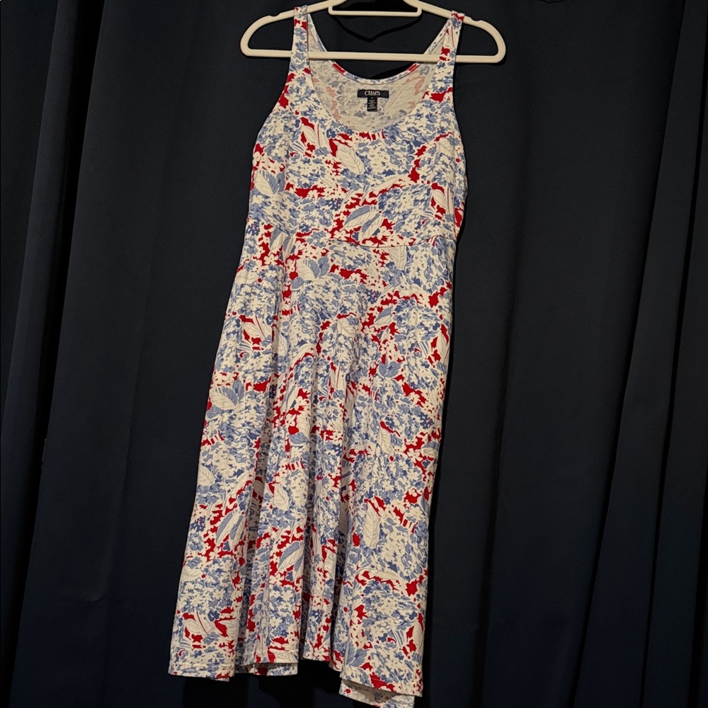 Stylish Red and Blue Patterned Dress